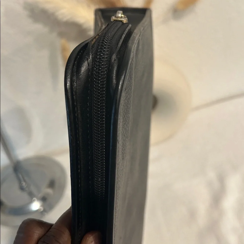 Burberry Black Textured Leather Bag Authentic